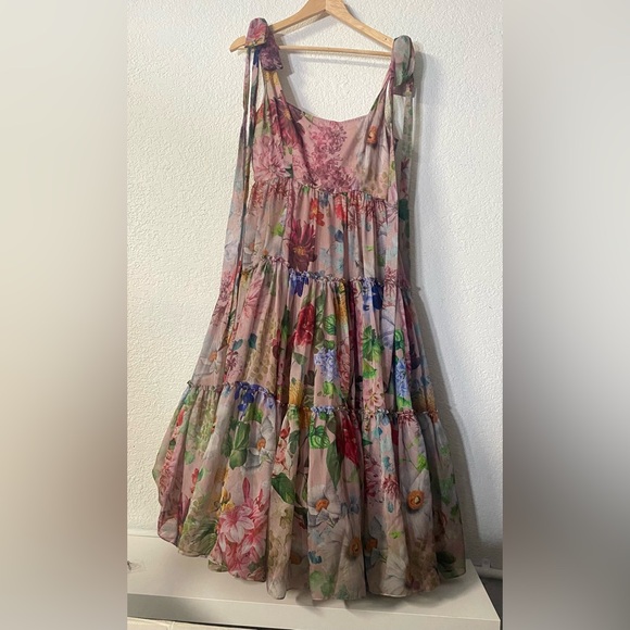 Anthropologie Geisha Designs Isabella Tiered A-line midi dress romantic floral - Picture 2 of 9